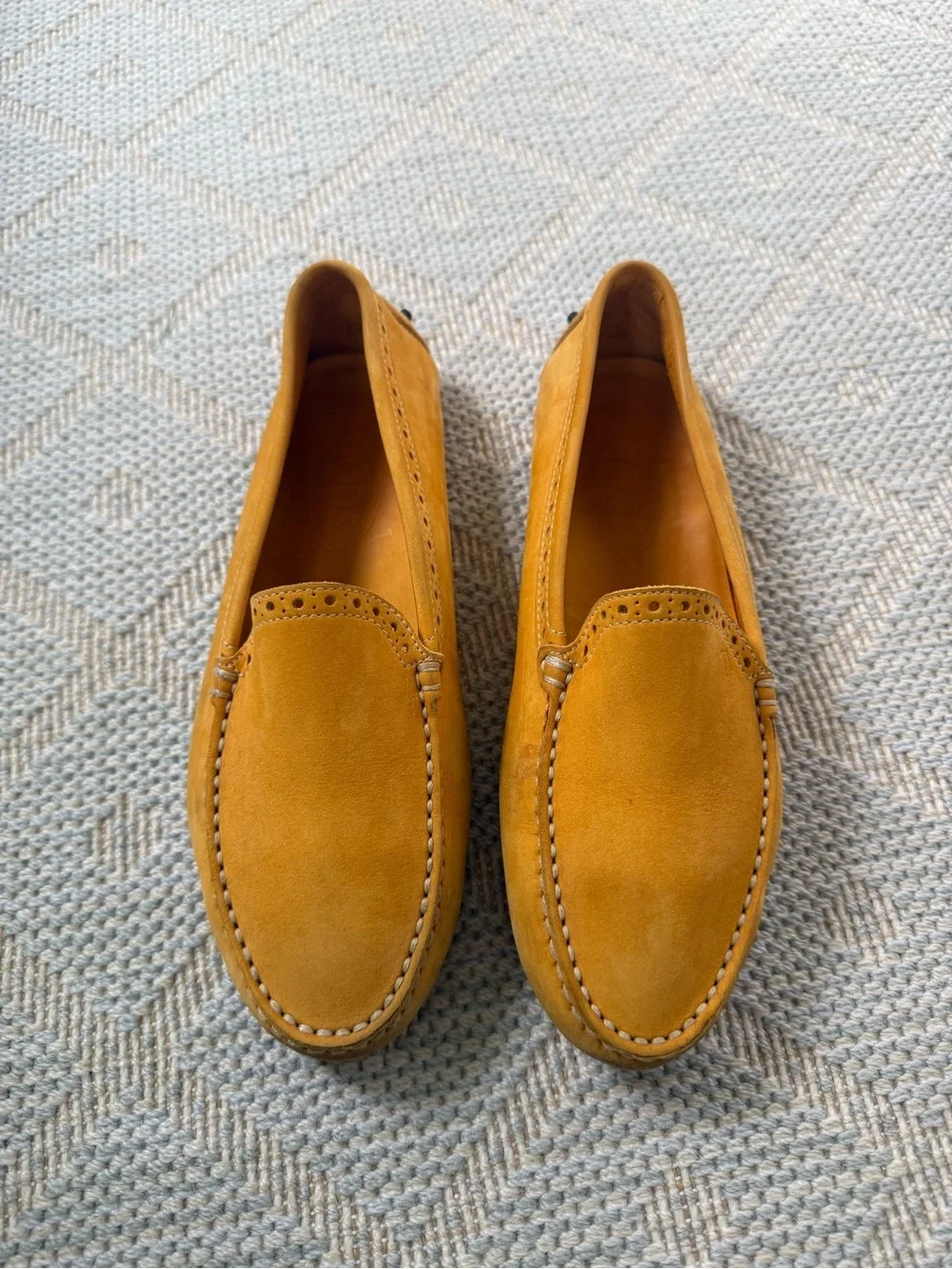 Tod's Women's Suede Slip-On Loafers in Mustard Yellow - Picture 1 of 9